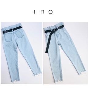 IRO Aven Paperbag jeans with leather belt 28